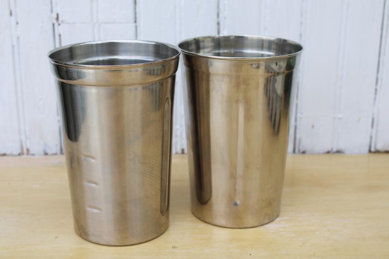 photo of stainless steel milkshake cups to fit vintage Hamilton Beach malt mixer #1