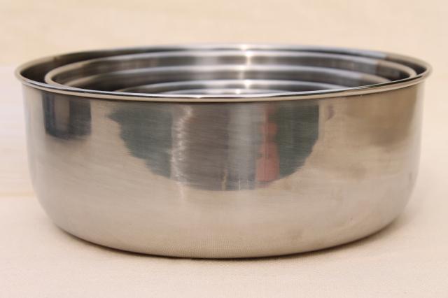 photo of stainless steel nesting bowl set w/ snap tight plastic lids, nice fridge dishes or potluck bowls #3