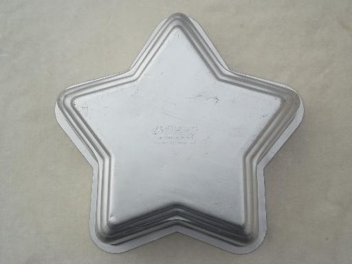 photo of star shape vintage aluminum cake pans or jello molds set, large & small stars #4