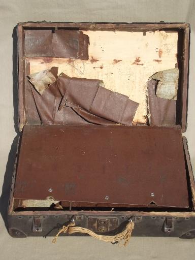 photo of steampunk vintage metal instrument box, antique beat to hell traveling case #7