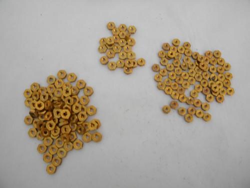 photo of steampunk vintage scrap hardware lot, industrial gold plated hex nuts #2