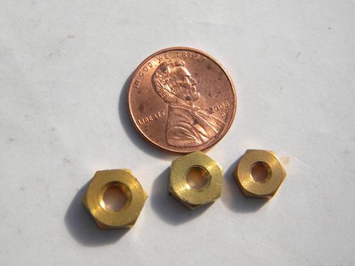 photo of steampunk vintage scrap hardware lot, industrial gold plated hex nuts #3