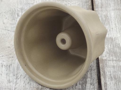 photo of stoneware pudding mold, fluted blancmange dessert / salad mold  #1