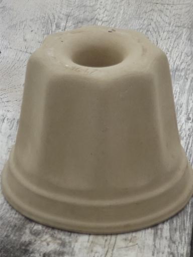 photo of stoneware pudding mold, fluted blancmange dessert / salad mold  #2