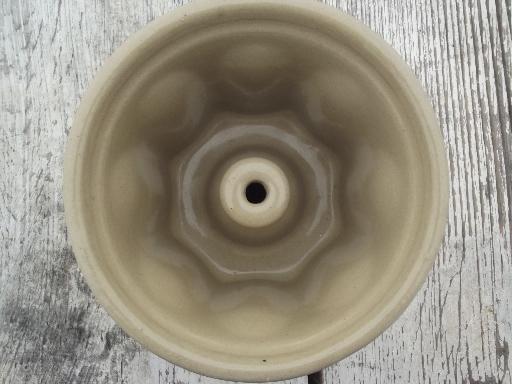 photo of stoneware pudding mold, fluted blancmange dessert / salad mold  #3