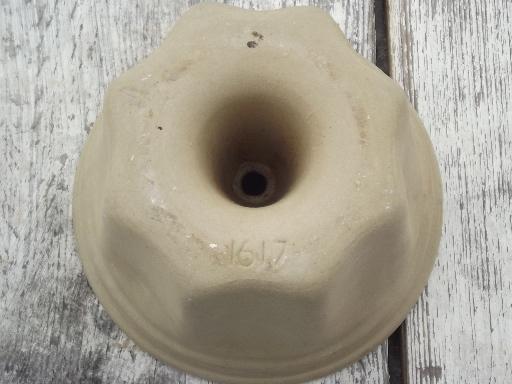 photo of stoneware pudding mold, fluted blancmange dessert / salad mold  #4