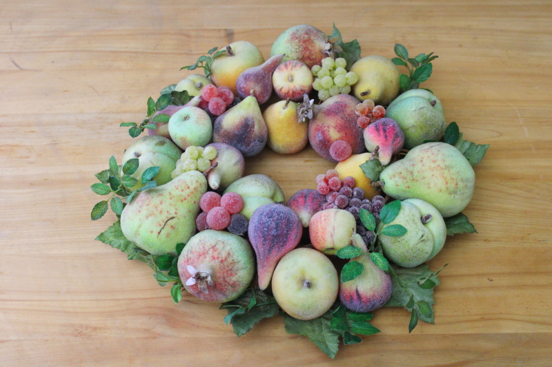 photo of sugared fruit wreath for holiday decor or table centerpiece french country style  #1