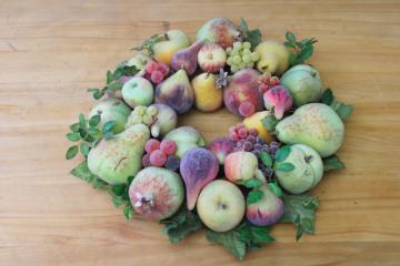 catalog photo of sugared fruit wreath for holiday decor or table centerpiece french country style 