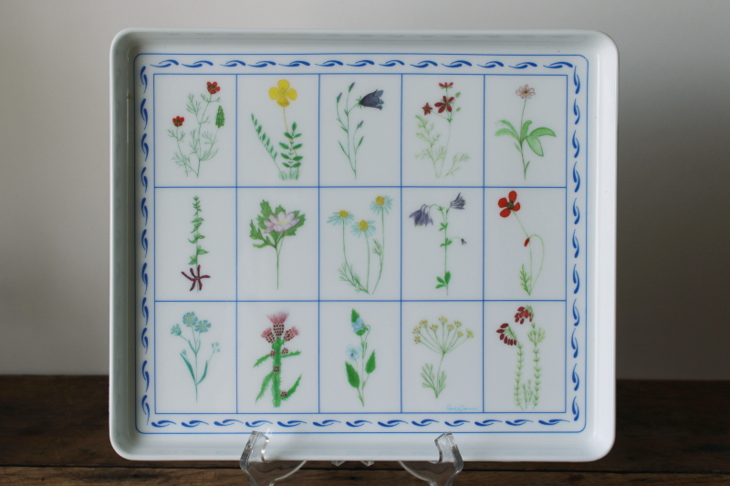 photo of summer wildflowers print unbreakable melamine serving tray, lap tray for meals  #1