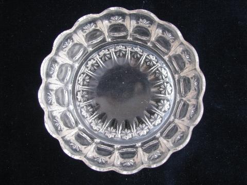 photo of sun & star pattern antique pressed glass fruit / dessert bowls, vintage EAPG #2