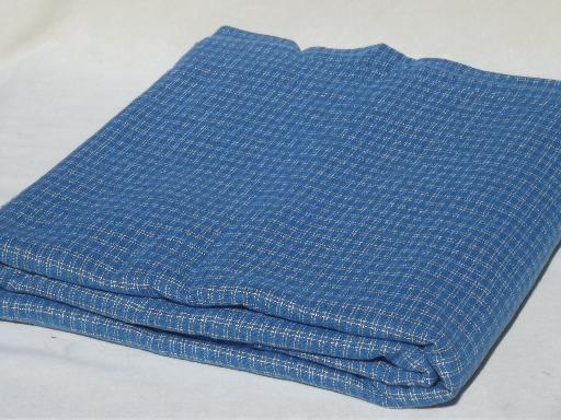 photo of swedish blue & white windowpane check fabric, vintage wool suiting fabric #2