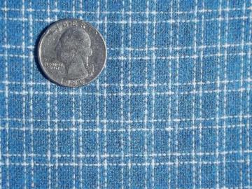 catalog photo of swedish blue & white windowpane check fabric, vintage wool suiting fabric