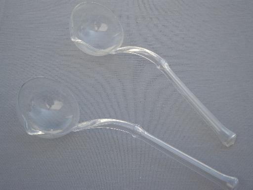 photo of swirled  glass punch bowls, bowl stand & hooked cups, vintage Hazel Atlas glass #9