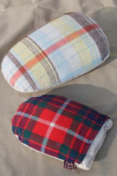 catalog photo of tailor's pressing ham & pressing mitt, vintage ironing / tailoring tools