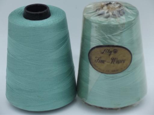 photo of tall cone spools silky smooth Lily cotton sewing thread in turquoise #1