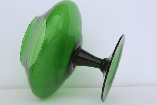 photo of tall glass Christmas tree candy jar, vintage forest green glass tree shape apothecary jar #6