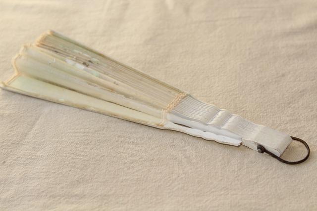 photo of tattered antique hand painted silk fan, circa 1900 vintage debutante ball #4