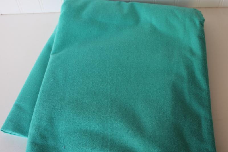 photo of teal blue jade solid color thick soft all cotton flannel or chamois fabric #1