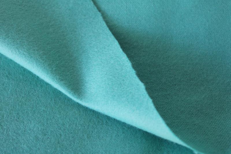 photo of teal blue jade solid color thick soft all cotton flannel or chamois fabric #3