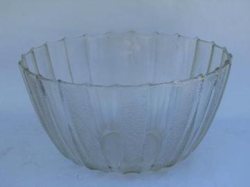 catalog photo of teardrop rays pattern glass, huge vintage punch bowl, 1950s vintage