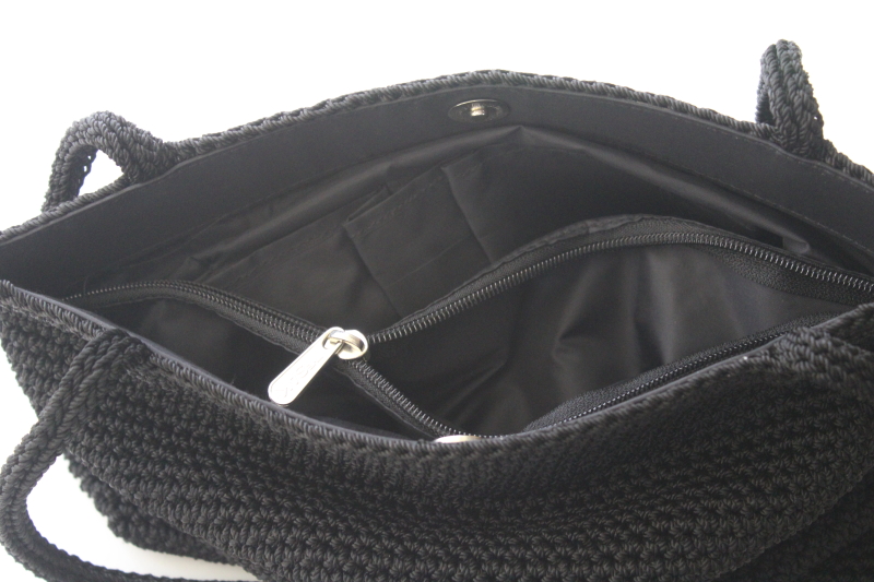 photo of the Sak classic black crochet shoulder bag, vintage purse in very good condition  #4