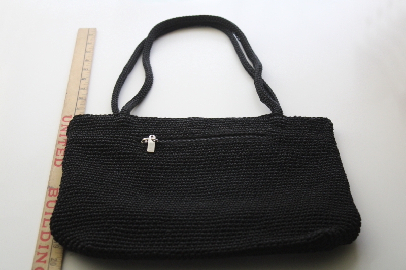 photo of the Sak classic black crochet shoulder bag, vintage purse in very good condition  #7