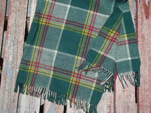 photo of thick and heavy vintage wool plaid camp blanket for winter camping #1