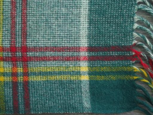 photo of thick and heavy vintage wool plaid camp blanket for winter camping #3