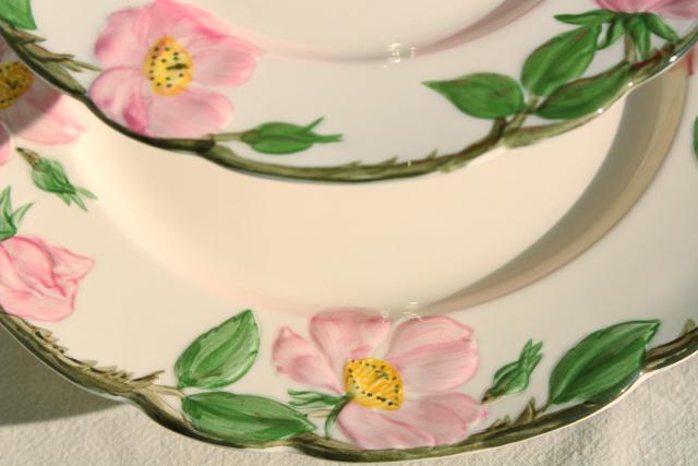 photo of three tier cake plate, tiered serving tray vintage Franciscan Desert Rose pattern #6