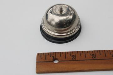 catalog photo of tiny all metal push bell, classic store counter front desk bell 