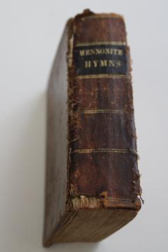 catalog photo of tiny antique hymnal Mennonite Hymns rare old book published 1875 Lancaster Pennsylvania