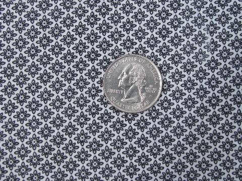 photo of tiny black flowers on white, vintage print cotton quilt fabric, 36'' x 10 yards #1