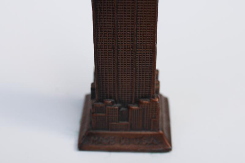 photo of tiny cast metal building Sears Tower Chicago world's tallest mid-century vintage souvenir #5