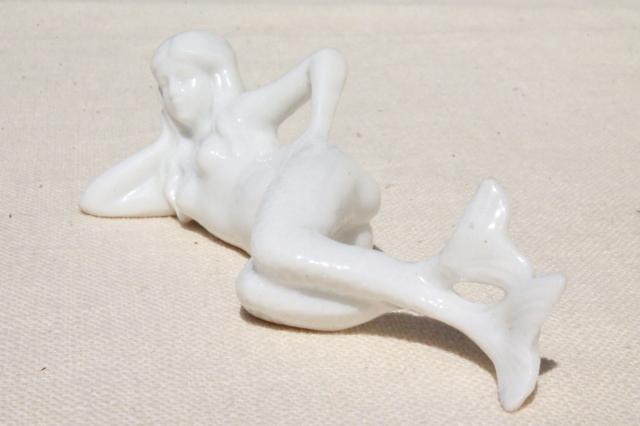 photo of tiny china mermaid figurine or fish bowl tank ornament, vintage German porcelain #5