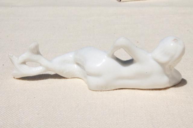 photo of tiny china mermaid figurine or fish bowl tank ornament, vintage German porcelain #6