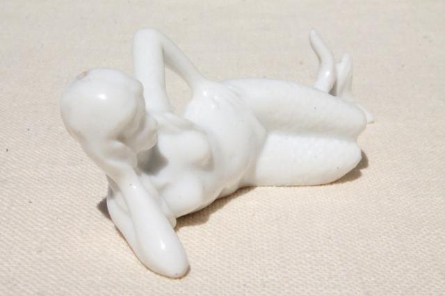 photo of tiny china mermaid figurine or fish bowl tank ornament, vintage German porcelain #7