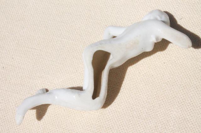 photo of tiny china mermaid figurine or fish bowl tank ornament, vintage German porcelain #10