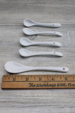 tiny china spoons, lot replacement ceramic spoons for vintage jam pots or condiment jars