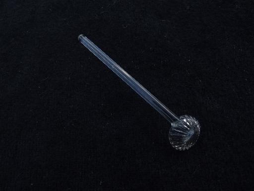 photo of tiny glass spoons for salts, vintage salt cellar spoon lot, set of 4+ #5