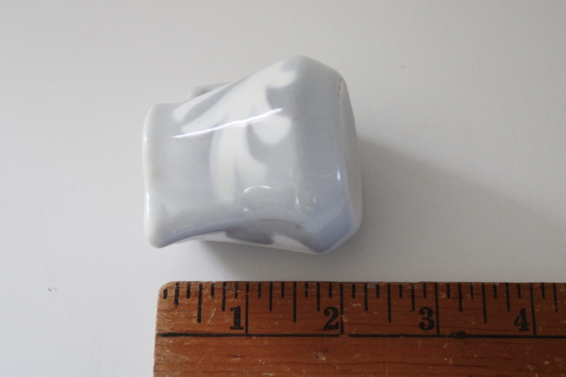photo of tiny individual creamer, vintage restaurant ware ironstone pitcher grey & white airbrush china #5