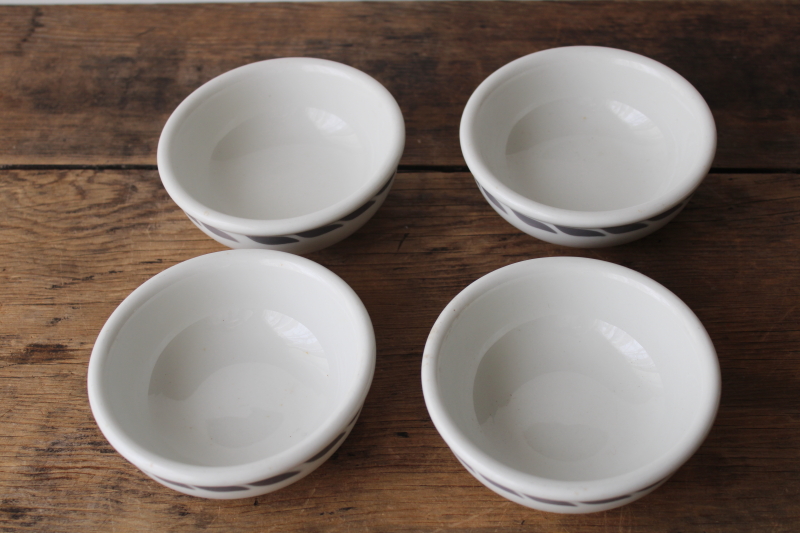 photo of tiny ironstone china cereal bowls, mid century modern vintage restaurant ware  #3