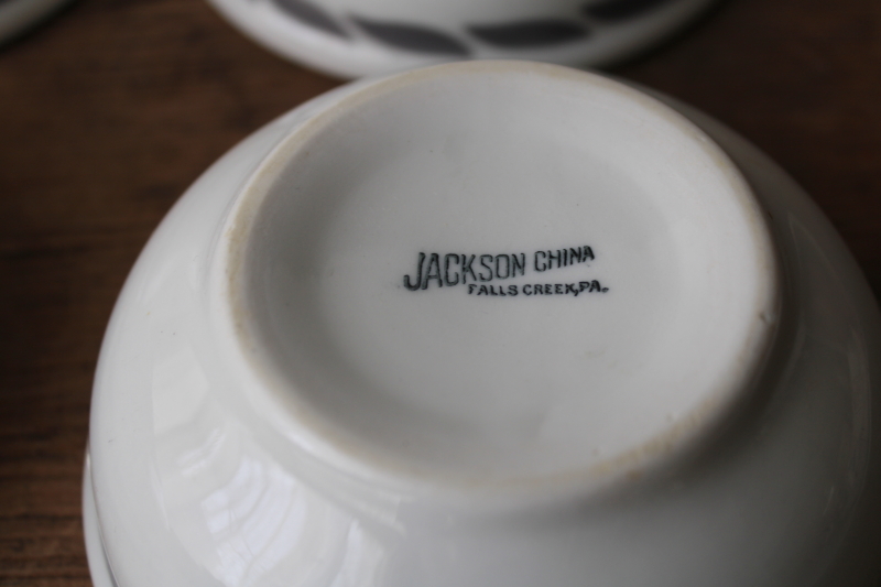 photo of tiny ironstone china cereal bowls, mid century modern vintage restaurant ware  #6