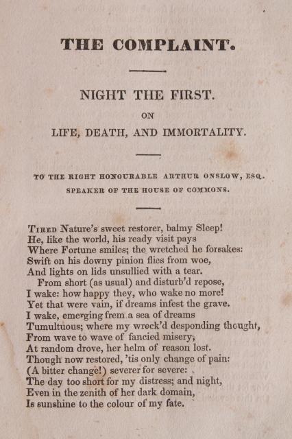 photo of tiny leather bound pocket book dated 1837, Night Thoughts 19th century antique edition  #6