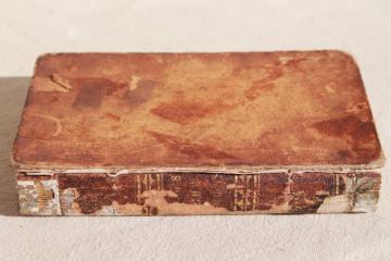 catalog photo of tiny leather bound pocket book dated 1837, Night Thoughts 19th century antique edition 