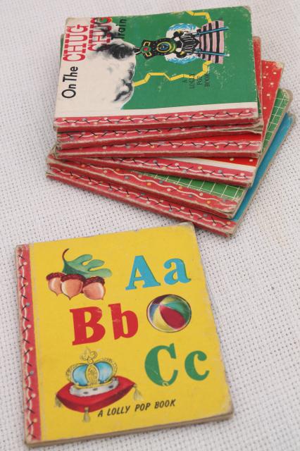 photo of tiny mini books library Lolly Pop 40s 50s vintage children's Lollipop book collection #1