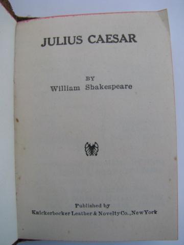 photo of tiny miniature leather bound Shakespeare, Julius Caesar #2