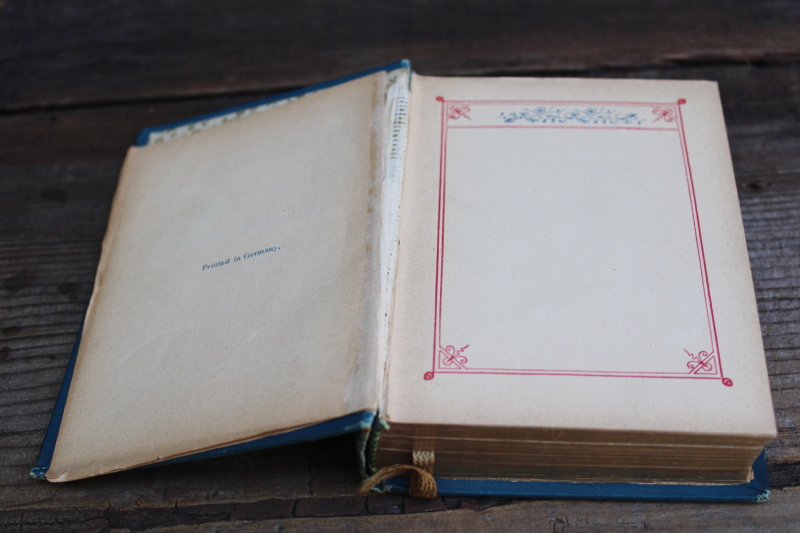 photo of tiny old antique book German language Christian Book of Days beautiful litho prints, blue cover  #8