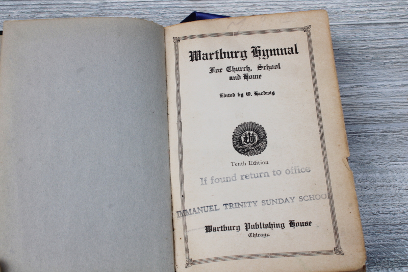 photo of tiny old religious books stack blue & green covers Your Confirmation Vow, Be True, Hymnal  #5