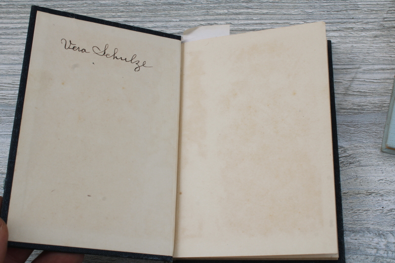 photo of tiny old religious books stack blue & green covers Your Confirmation Vow, Be True, Hymnal  #11