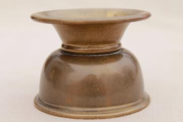 catalog photo of tiny old solid brass spittoon cuspidor, salesman's sample or paperweight vase?